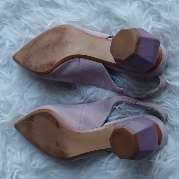 MNG/ Mango geometric  heel suede shoes - Picture 7 of 15